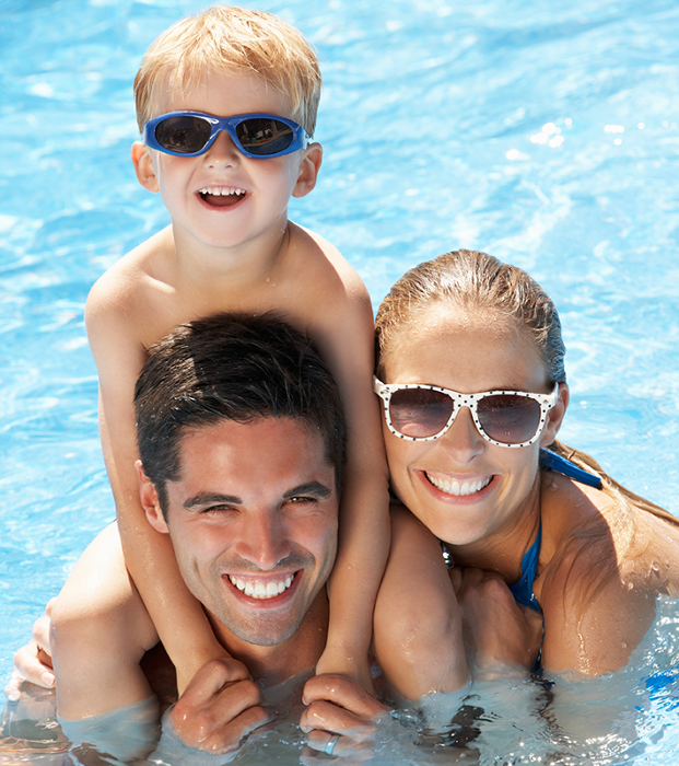 Family in a Pool